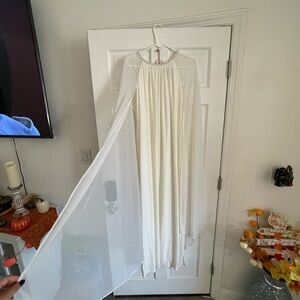 R & M Richards Asymmetrical White Dress